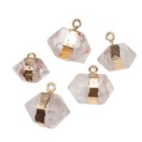 Brass Pendant, with Clear Quartz, white 