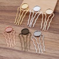 Hair Clip Cabochon Finding, Iron, plated [