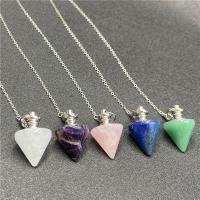 Natural Stone Pendulum Pendant, with Zinc Alloy, Conical, platinum color plated & Unisex 