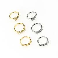 ステンレス鼻ピアス ジュエリー, ステンレス, メッキ, ライン石のある, 無色, 8mm, 売り手 パソコン