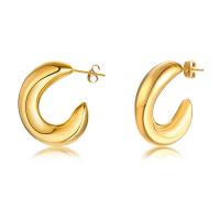 Stainless Steel Stud Earring, gold color plated, for woman 