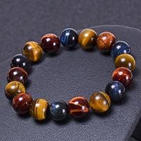 Tiger Eye Stone Bracelets, Round, handmade, Unisex Approx 6.6-8.2 Inch 