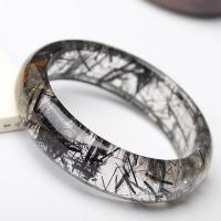 Black Rutilated Quartz Bangle, for woman, mixed colors, 8-19mm .5 Inch 