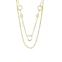 Collier de bijoux de titane, Acier titane, avec laiton, avec 1.97Inch chaînes de rallonge, Rond, Placage de couleur d'or, Double couche & pour femme, 10mm Environ 15.75 pouce, Vendu par PC