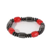 Pulseras magnéticas, Hematite, con Cuentas de vidrio, para mujer, color mixto, 10x12mm, longitud:aproximado 7.48 Inch, Vendido por UD