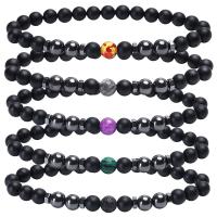 Piedra Negra pulsera tobillera, con Piedra natural & Hematite, diferentes materiales para la opción & unisexo, más colores para la opción, longitud:aproximado 8.66 Inch, Vendido por UD