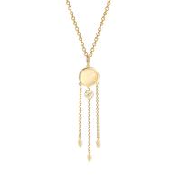 Collier de bijoux de titane, Acier titane, avec Oeil de chat, Placage de couleur d'or, pour femme Environ 15.9 pouce, Vendu par PC