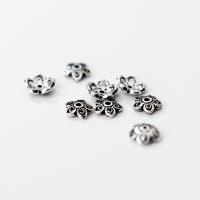 Sterling Silber Perlenkappen, 925er Sterling Silber, Blume, verschiedene Stile für Wahl, Silberfarbe, 6mm, verkauft von PC