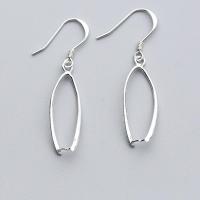 Boucles d'oreilles en Argent, Argent sterling 925, fleur, argent, 38.5mm, Vendu par paire