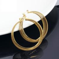 Acier titane boucle d'oreille cercle, Placage de couleur d'or, pour femme Vendu par paire