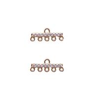 Cubic Zirconia Micro Pave Brass Connector, gold color plated, DIY & micro pave cubic zirconia & 1/5 loop, golden 