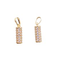 Cubic Zirconia Micro Pave Brass Pendant, Column, gold color plated, fashion jewelry & micro pave cubic zirconia, golden 