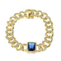 Cubic Zirconia Micro Pave Brass Bracelet, gold color plated, micro pave cubic zirconia Approx 8 