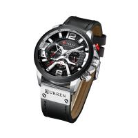 Reloj de la joyería de CURREN® Men, Cuero de PU, con Vidrio & acero inoxidable & aleación de zinc, movimiento chino, Esférico, chapado, para hombre & impermeable, más colores para la opción, 240x54x14mm, Vendido por UD