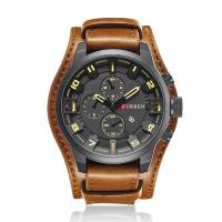 Reloj de la joyería de CURREN® Men, Cuero de PU, con Vidrio & acero inoxidable & aleación de zinc, movimiento chino, Esférico, chapado, para hombre, más colores para la opción, 240x49x10mm, Vendido por UD