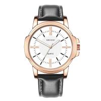 Men Wrist Watch, PU Leather, with Glass & Stainless Steel, Chinese movement, Round, plated, for man 