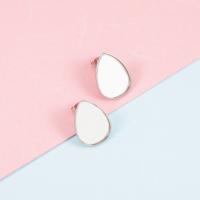 Stainless Steel Earring Stud Component, Teardrop, plated, DIY 