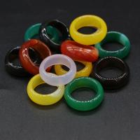 Agate Finger Ring, Donut & Unisex 8mm 