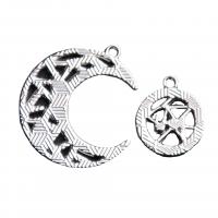 Zinc Alloy Rhinestone Pendants, plated, with rhinestone, silver color 