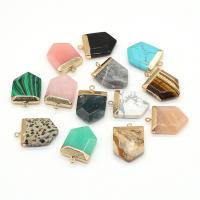 Piedras preciosas colgantes de latón, Piedra natural, con metal, punta de flecha, chapado en color dorado, diferentes materiales para la opción & unisexo, más colores para la opción, 20x30mm, Vendido por UD