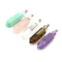 Piedra natural Colgante de botella de perfume, con metal, Cónico, chapado en color de plata, diferentes materiales para la opción & unisexo, más colores para la opción, 14x53mm, Vendido por UD