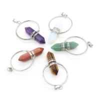 Gemstone Zinc Alloy Pendants, with Zinc Alloy, DIY 