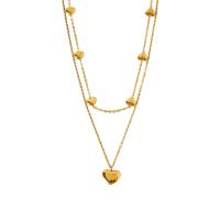 Collier de bijoux de titane, Acier titane, coeur, Placage, pour femme, doré cm, Vendu par PC