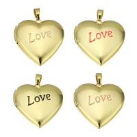 Brass Locket Pendants, gold color plated, fashion jewelry & DIY & for woman & enamel Approx 3mm 