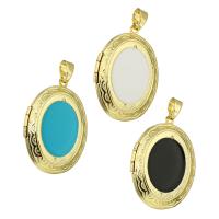 Brass Locket Pendants, gold color plated, fashion jewelry & DIY & for woman & enamel Approx 3mm 