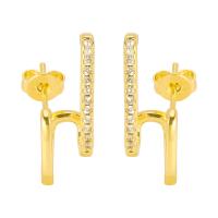 Cubic Zirconia Micro Pave Brass Earring, plated, fashion jewelry & micro pave cubic zirconia 