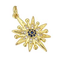 Cubic Zirconia Micro Pave Brass Pendant, gold color plated, micro pave cubic zirconia Approx 2mm 