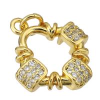 Cubic Zirconia Micro Pave Brass Pendant, gold color plated, micro pave cubic zirconia & hollow Approx 2mm 