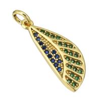 Cubic Zirconia Micro Pave Brass Pendant, gold color plated, micro pave cubic zirconia Approx 2mm 