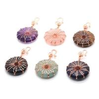 Gemstone Zinc Alloy Pendants, with Gemstone & Unisex 