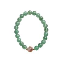 Strawberry Quartz Bracelet, with Zinc Alloy, for woman, green, 7.5mm Approx 14-16 cm 