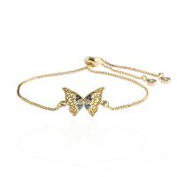 Cubic Zirconia Micro Pave Brass Bracelet, Butterfly, plated, fashion jewelry & micro pave cubic zirconia .87 Inch 