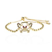 Cubic Zirconia Micro Pave Brass Bracelet, Pig, plated, fashion jewelry & micro pave cubic zirconia .87 Inch 