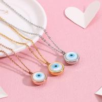 Evil Eye Jewelry Set, Titanium Steel, with Shell, Round, plated, for woman 13mm Approx 17.72 Inch 