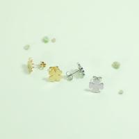 Stainless Steel Stud Earring, Four Leaf Clover, plated, fashion jewelry 10mm 