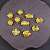 Beeswax Beads, with Brass, gold color plated, DIY yellow 