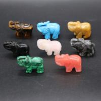 Decoración de semi piedras preciosas, Elefante, diferentes materiales para la opción, más colores para la opción, 38x25mm, Vendido por UD