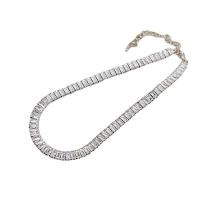 Collier en laiton cubique Zircon Micro Pave, avec 4inch chaînes de rallonge, Placage, pavé de micro zircon & pour femme, plus de couleurs à choisir Environ 12.6 pouce, Vendu par PC