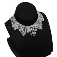 Ожерелье Мода Choker, Латунь, с 4inch наполнитель цепи, Другое покрытие, Женский & со стразами, Много цветов для выбора, 40mm, длина:Приблизительно 10.6 дюймовый, продается PC