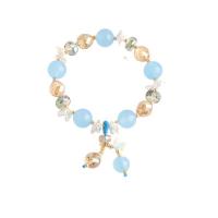 Pulseras de cristal de Murano, con grano de la aleación del cinc & Cristal, chapado en color dorado, para mujer, más colores para la opción, 50mm, Vendido por UD