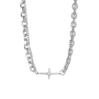 Collier de bijoux de titane, Acier titane, croix, unisexe & normes différentes pour le choix, couleur originale, Vendu par PC