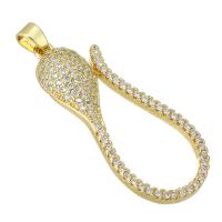 Cubic Zirconia Micro Pave Brass Pendant, gold color plated, micro pave cubic zirconia & hollow Approx 2mm 