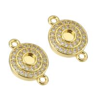 Cubic Zirconia Micro Pave Brass Connector, gold color plated, micro pave cubic zirconia Approx 1mm 