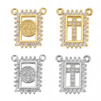 Cubic Zirconia Micro Pave Brass Connector, plated, fashion jewelry & micro pave cubic zirconia 