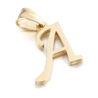 Pendentifs en titane, Acier titane, Lettre d’alphabet, Plaqué d'or 18K, lettres sont de A à Z & unisexe, plus de couleurs à choisir Vendu par PC