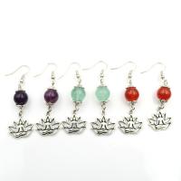 Gemstone Drop Earring, Natural Stone, with Iron & Zinc Alloy, platinum color plated, vintage & for woman 